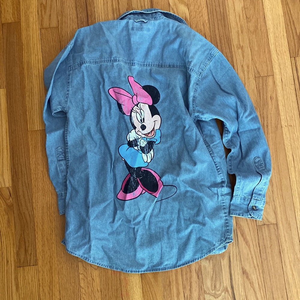 Disney “Custom” Minnie Mouse jean button up shirt